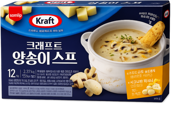 삼립 아침 식사대용 크래프트 양송이 스프, 198g, 12개