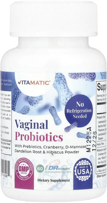 몸관리하세요 겨울입니다 Vitamatic 질 프로바이오틱 Drcaps® 하이프로멜로오스 캡슐 60정 특별관리진행, Vitamatic질프로바이오틱Drcaps하이프로멜로오스, 1개 - 쿠팡