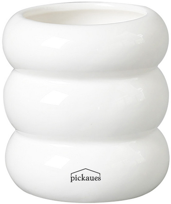 피카우스 세라믹 화장품정리함 다용도 연필 브러쉬 면봉 꽂이, 벌룬밀크, 1개