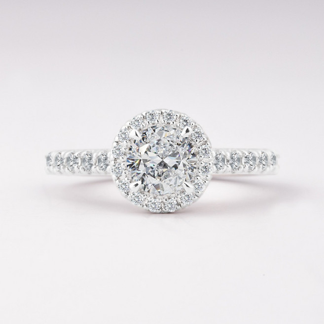 [정휘3] 1캐럿 천연 다이아몬드 라운드 하프 반지(프로포즈/셀프기프트) 1캐럿 옵션 필수