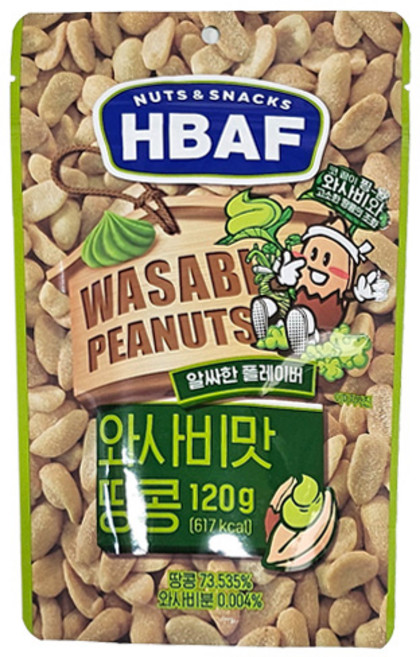 바프 넛츠 앤 스낵스 와사비맛 땅콩, 120g, 1개