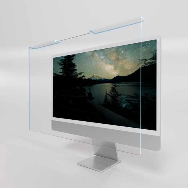 국내제조 블루몬스터 블루라이트차단필름 모니터 거치식 시력보호 필터 화면보호기, 거치식 모니터 22인치용, 1개