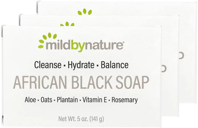 마일드 바이 네이처 아프리칸 블랙 바 비누 141g 3개 각질 클렌징 - 쿠팡
