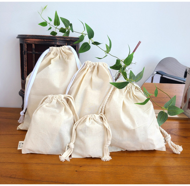 고급수제 심플 광목 더스트백 복조리파우치 스트링주머니 이너파우치 캔버스주머니 토슈즈파우치 발레슈즈파우치