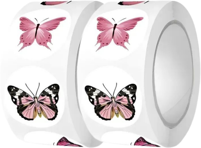 500매입 7종 나비 스티커 버터플라이, 2세트, 혼합(S6157) 500매