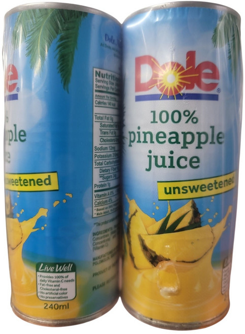 [필리핀음료] DOLE 돌 파인애플주스 240ml x 4캔