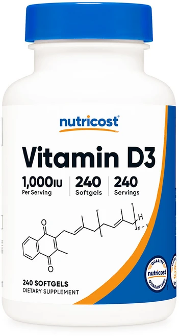 뉴트리코스트 비타민 D3 1000IU 240소프트젤, 1개, 240정 - 쿠팡