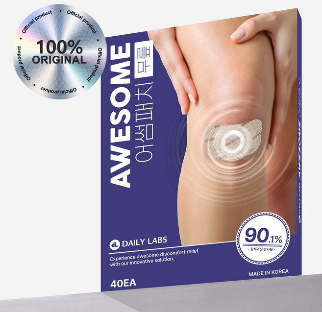 [주문폭주] 어썸패치 무릎 전용 패치 무릅 전용 파스, 어썸패치 단품, 1개, 40개입