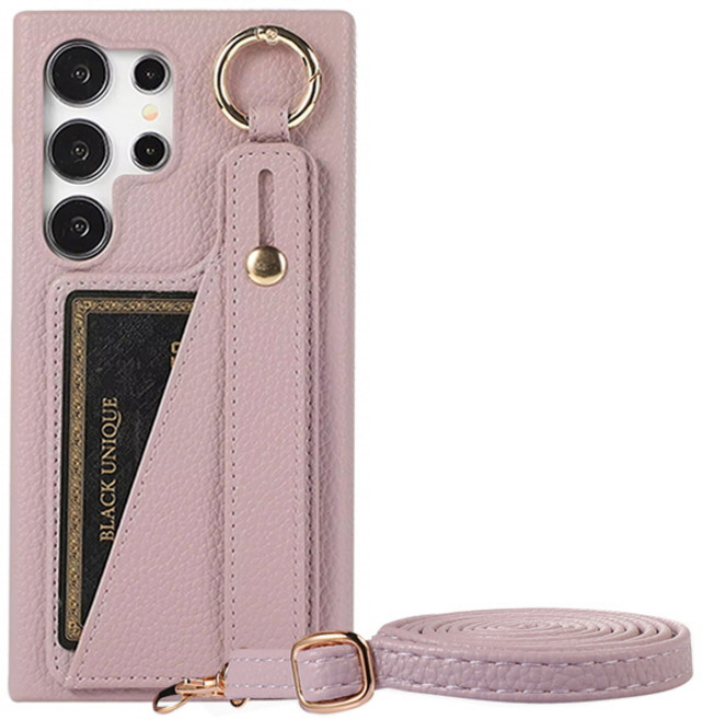 갤럭시S26 S26플러스 S26울트라 럭셔리 가죽 카드수납 핸드 손목 바디스트랩 핸드폰 케이스