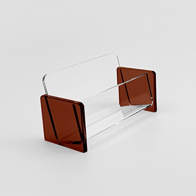 미드센츄리 모던 심플 아크릴 명함 홀더, 브라운, 1개, 1단