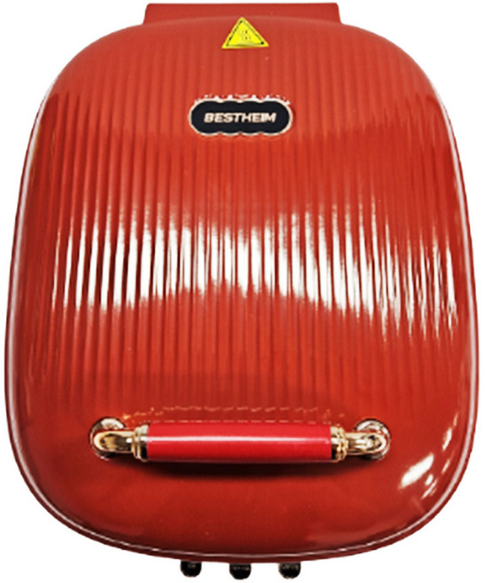 더블몬스터 초대형 양면그릴팬 레드 베스트하임 (38x31x18) 약3kg 통구이 양면팬 아이디어공간, 1개, 38cm