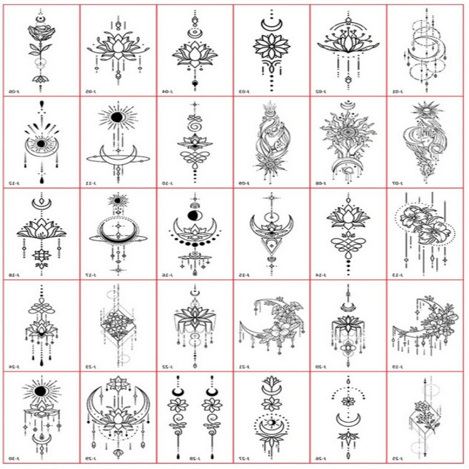 텐투투니 타투 스티커 문신 레터링 헤나 판박이 30종세트, 1개, E타입