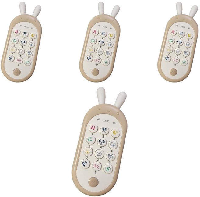 하베브릭스 아기토끼 핸드폰 장난감 멜로디완구, 혼합색상, 4개