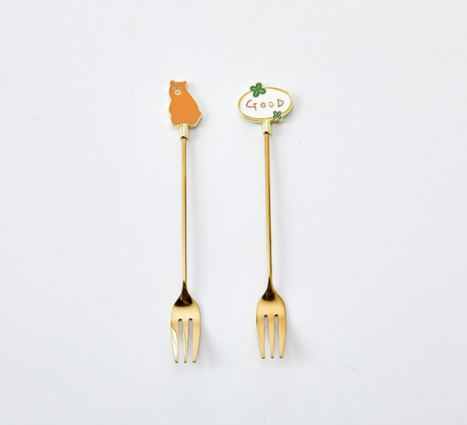 모던하우스 리틀버디 폼폼 티포크 2P세트 베어, 색상:옵션없음, 2P