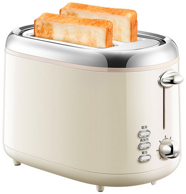 DM 7 기어 전기 토스터 2 슬라이스 빵 오븐 샌드위치 메이커 자동 베이킹 도구 아침 식사 기계 그릴 제상 재가열, 1) White