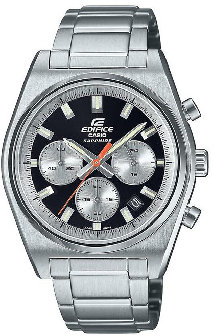 Casio EFB-730D 시리즈 | 남성용 디지털 시계 (실버/블랙) 100WR 1초 크로노그래프 날짜 표시 블랙. 클래식