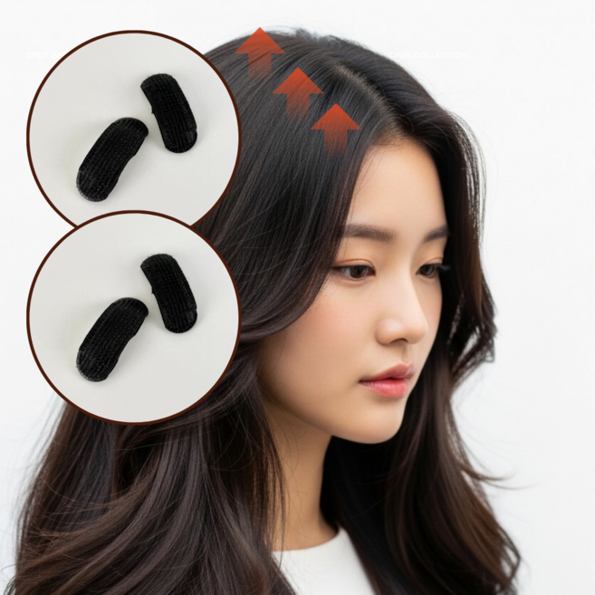 MONA 풍성한 정수리 볼륨핀 똑딱핀 헤어뽕 뿌리 옆머리