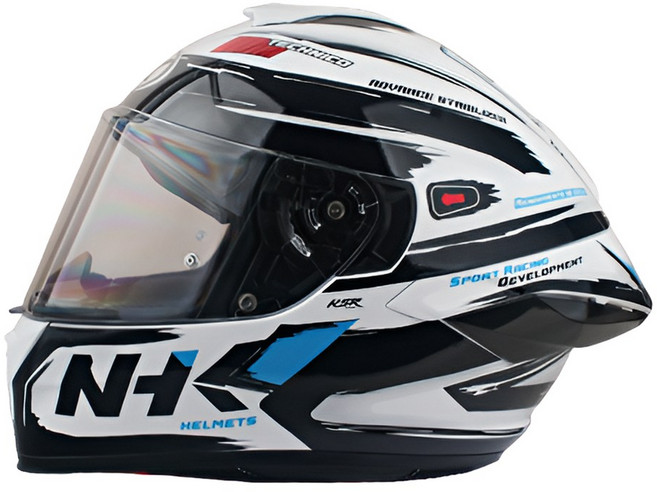 프로라이더스 NHK K5R 오토바이 헬멧 경량 싱글바이저 유광 풀페이스 오니수케화이트블랙, 오니수케