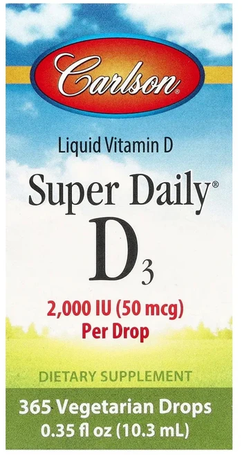 칼슨 랩 슈퍼 데일리 D3 2000 IU 0 35 온스 10 3ml 글루텐 프리, 1개 - 쿠팡