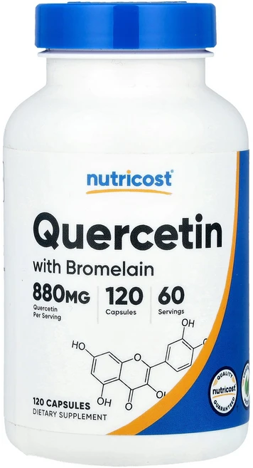 Nutricost 뉴트리코스트 퀘르세틴 브로멜라인 120 캡슐 건강관리 영양제, Nutricost 뉴트리코스트 퀘르세틴 브로멜라인 12, 1개, 120정 - 쿠팡