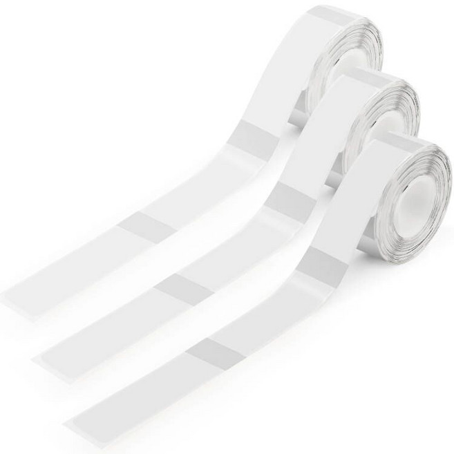 Ablemark 라벨 프린터 네임 스티커 라벨기 가정용 프린터기 미니 휴대용, 1개, 라벨지 투명 3개 12*40mm