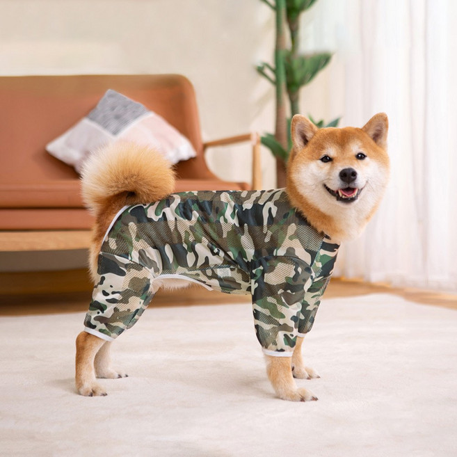 털빠짐방지 대형견 중형견 메쉬 올인원, 오렌지6XL, 1개