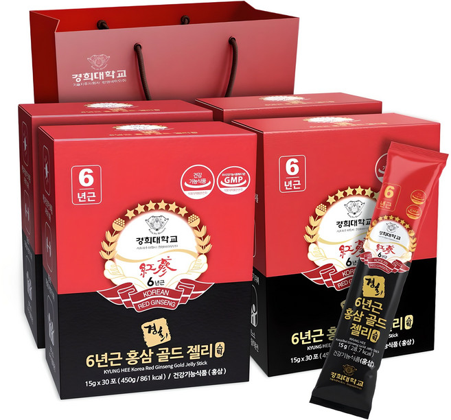 경희장생 6년근 홍삼 골드 젤리스틱, 450g, 4개