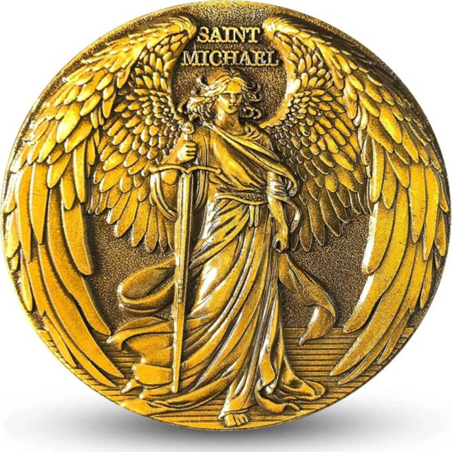 쿠쿠스토어 기독교 보호와 힘을 위한 대천사 세인트 마이클 챌린지 동전(단일, 01 라이트 그레이, 1개