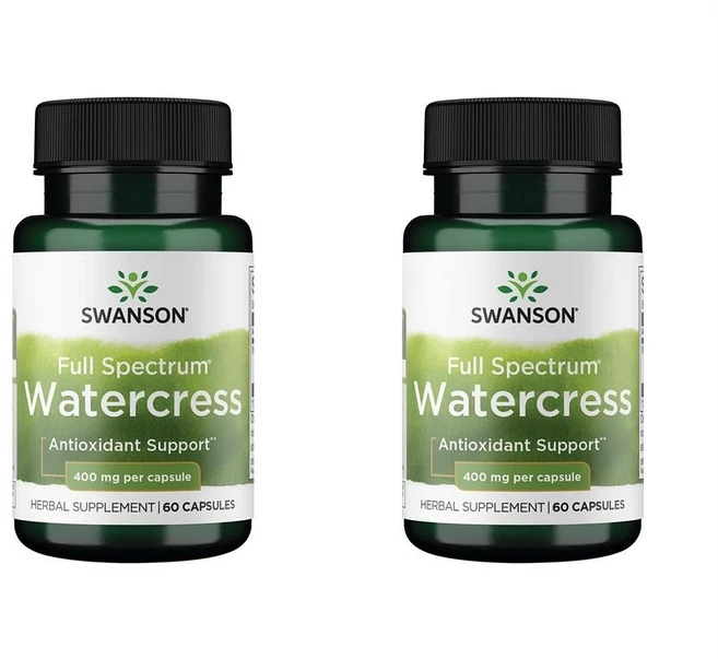 Swanson 풀 스펙트럼 Watercress 60정 2팩 Swanson Full Spectrum Watercress 400 Milligrams 60 Capsules, 2개 - 쿠팡