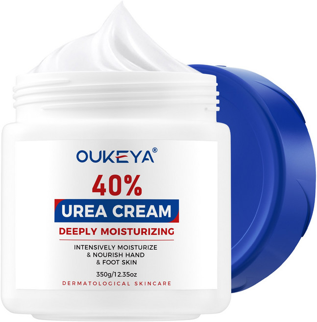 OUKEYA 갈라진 발꿈치 완벽 케어 2종 세트 40% 집중 보습 발&손 크림+각질 제거 발 박기, 350g, 1개, 1개입