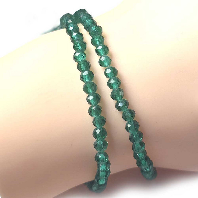 Bead 크리스탈 6mm 론델비즈 한세트 2줄 컬러선택, 그린