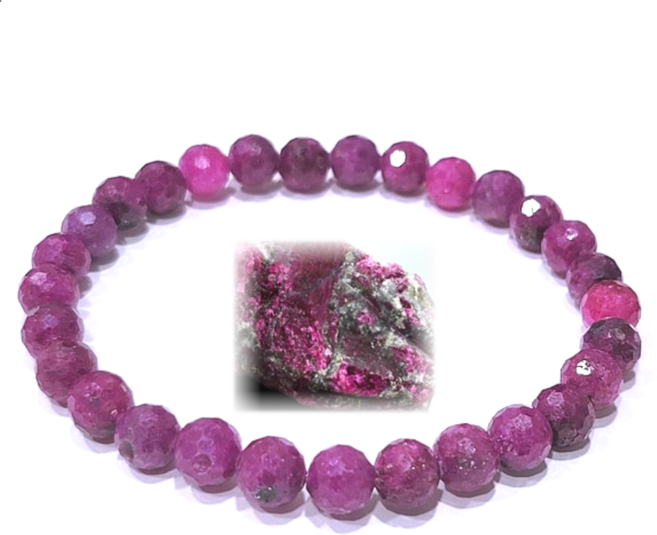 천연원석 루비 팔찌 5mm 컷팅 원석