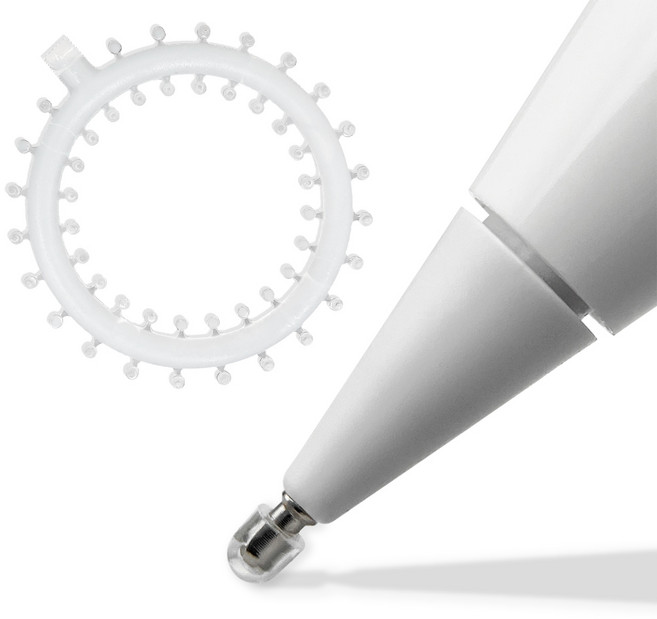 애플펜슬 호환 투웨이 저소음 고무펜촉 교체 팁 반영구 음소거 1세대 2세대, 1개, 1. 화이트 실버+투명 고무촉 벌크