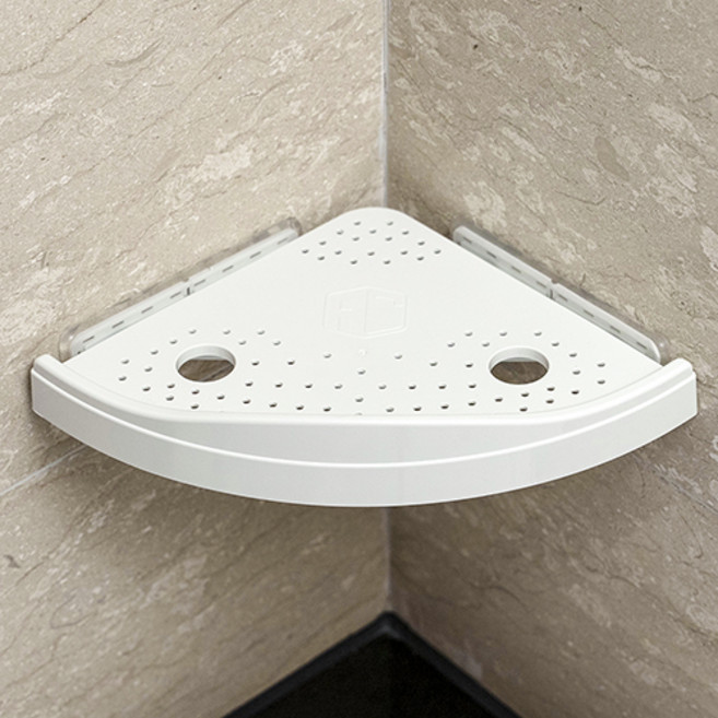 [TV홈쇼핑 정품] 알파락 매직코너 코너선반 욕실선반 원터치 손쉬운설치 국내산, 코너선반 2개 + 일자선반 1개 + 만능걸이 2개