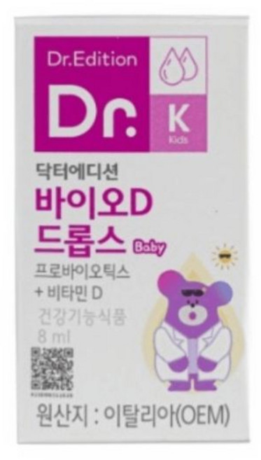닥터에디션바이오D드롭스 8mL 닥터에디션유산균 프로바이오틱스+비타민D 닥터에디션 바이오D드롭스 8ml 544498, 1개