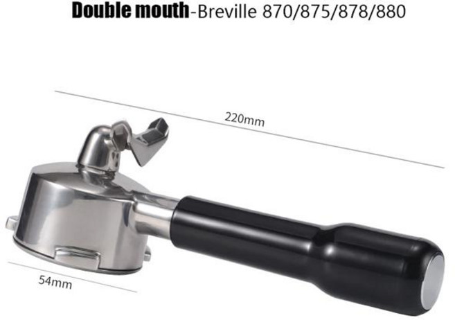 포터필터 커피 바텀리스 포타필터 Breville 870 875 878880 필터 바구니 교체 에스프레소 머신 액세서리 도구 54mm, 06 54mm-2 mouth-C2, 1개