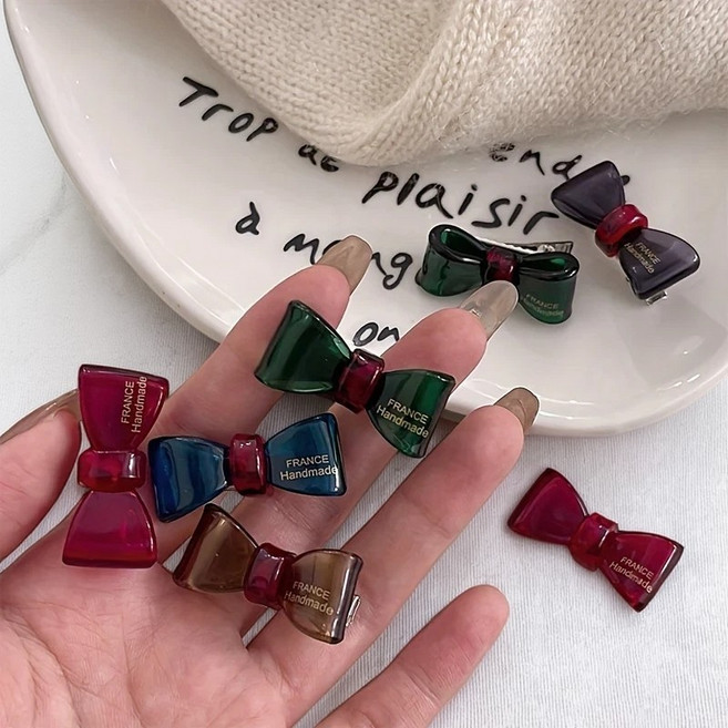 귀여운 리본 포인트 미니 집게핀 5종 세트