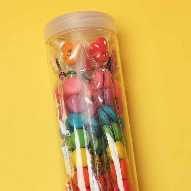 미니 마카롱 용기(7줄) 세트 답례품 어린이집간식 케이크장식 한입간식 홈베이킹 씨리얼 우유말먹 선물, 1통, 1개