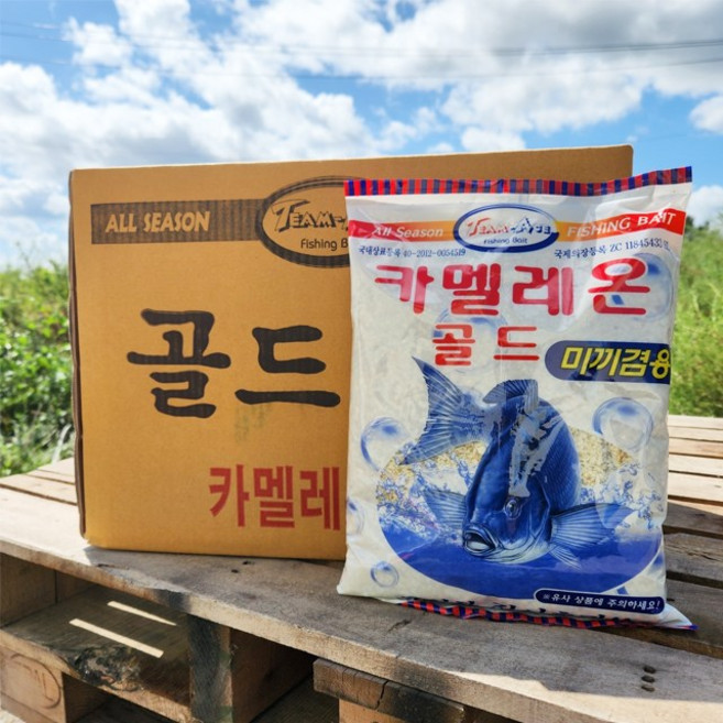 팀에이스 골드 카멜레온 빵가루 1박스 12개입 벵에돔 빵가루 밑밥 집어제 파우더, 12개, 750g