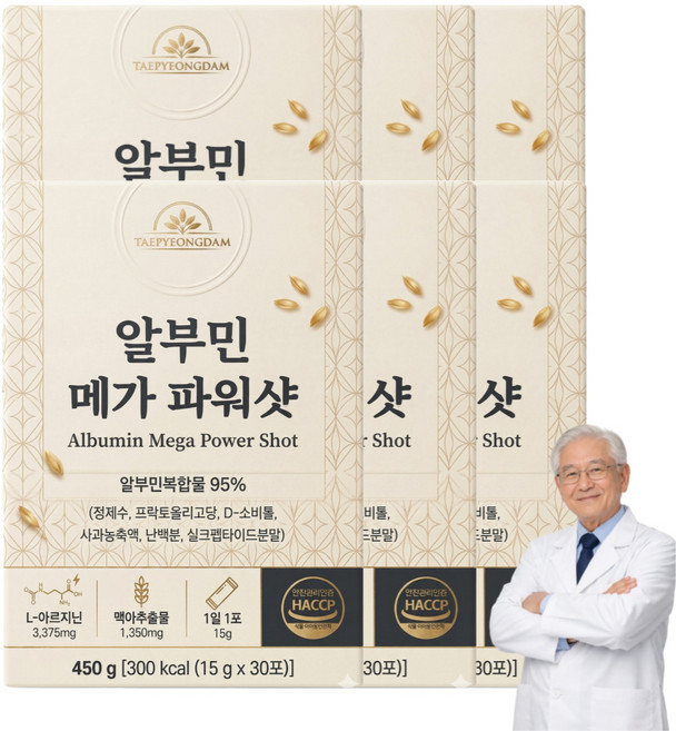 옵션구성) 이시형박사 알부민 플래티넘 마시는 알부민 진액 스틱 100% 식약청인증, 6개, 450g