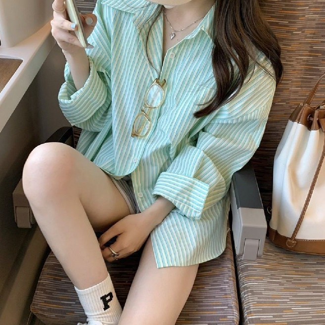 마리하우스 파스텔 루즈핏 박스 셔츠 남방