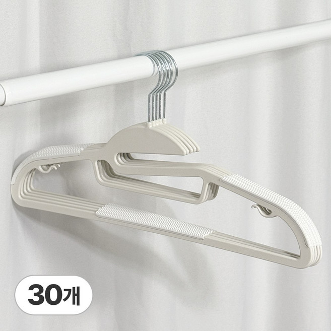 하나스토어 어깨뿔방지 논슬립 다용도 회전형 옷걸이 고급형, 30개, 화이트