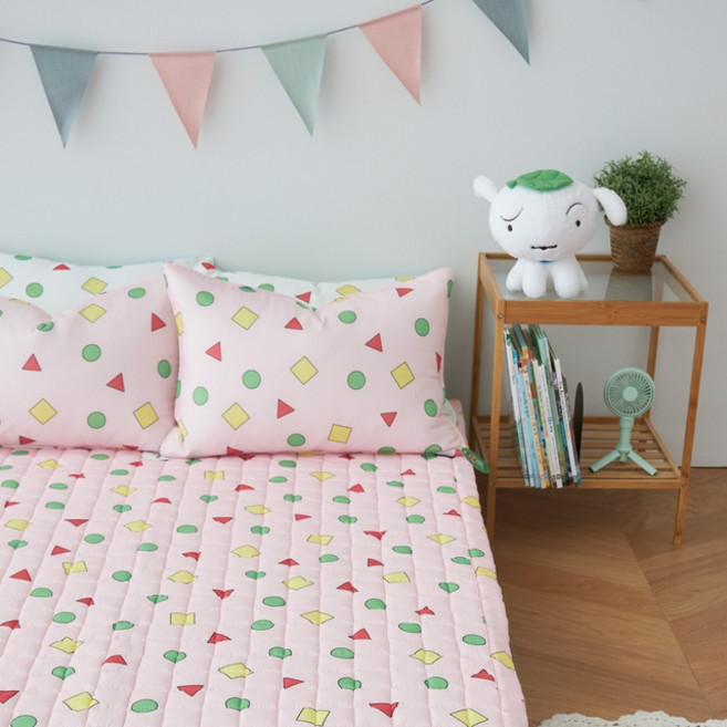 먼지없는 알러지 케어 짱구 침대패드, 핑크