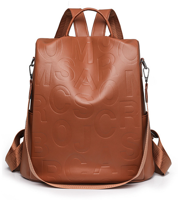 COSYEVNO 대용량 백팩 레터링 백팩 코디하기 좋은 소프트 레더 캐주얼 여행가방