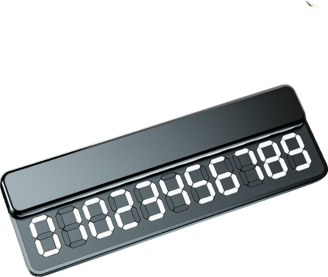 카디야 대형 플립식 주차번호판, 1개, 블랙