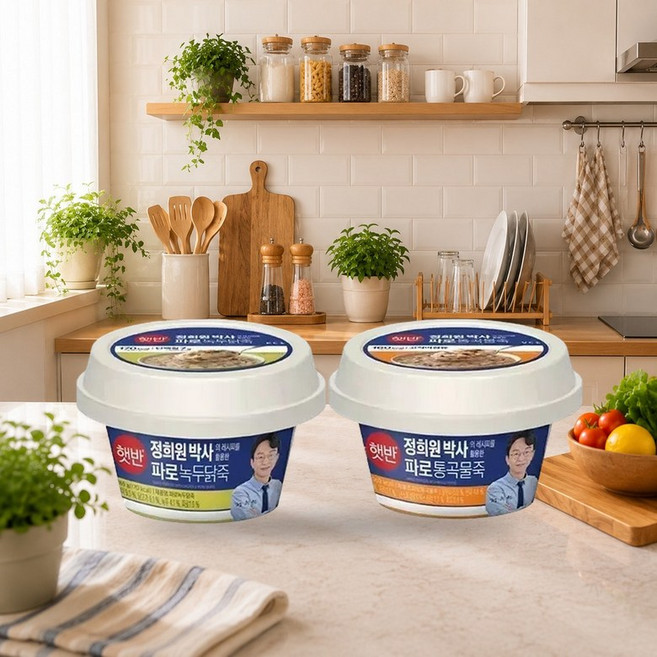 CJ 햇반 라이스플랜 용기죽혼합1(파로통곡물265g4개 파로녹두닭265g4개), 4개