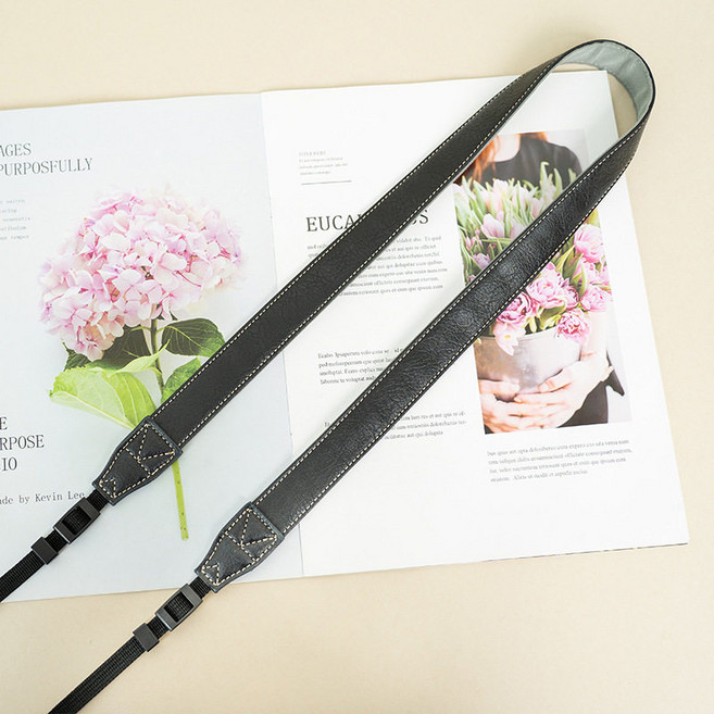 카메라 스트랩 모노코크 스트랩 적용 캐논 니콘 소니 후지 홀터 끈 스트랩 PU 빠른 분리, 1개, 블랙