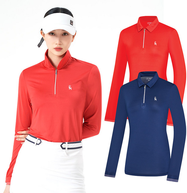 비티알 BTR 골프 여성 봄 스트라이프 긴팔 여자 카라 티셔츠 에이론W BST0432W