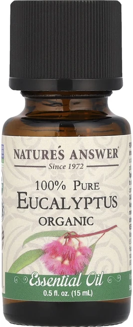 Nature's Answer 유기농 에센셜 오일 100% 순수한 유칼립투스 0.5 fl oz (15 ml), NaturesAnswer유기농에센셜오일100순수한유칼립, 1개, 15ml - 쿠팡