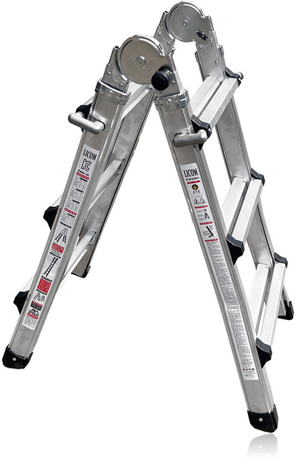 라이콤 LS사다리 3단 알루미늄 다목적 접이식 A형 H형 높이조절 가정용 산업용 안전사다리, 1개